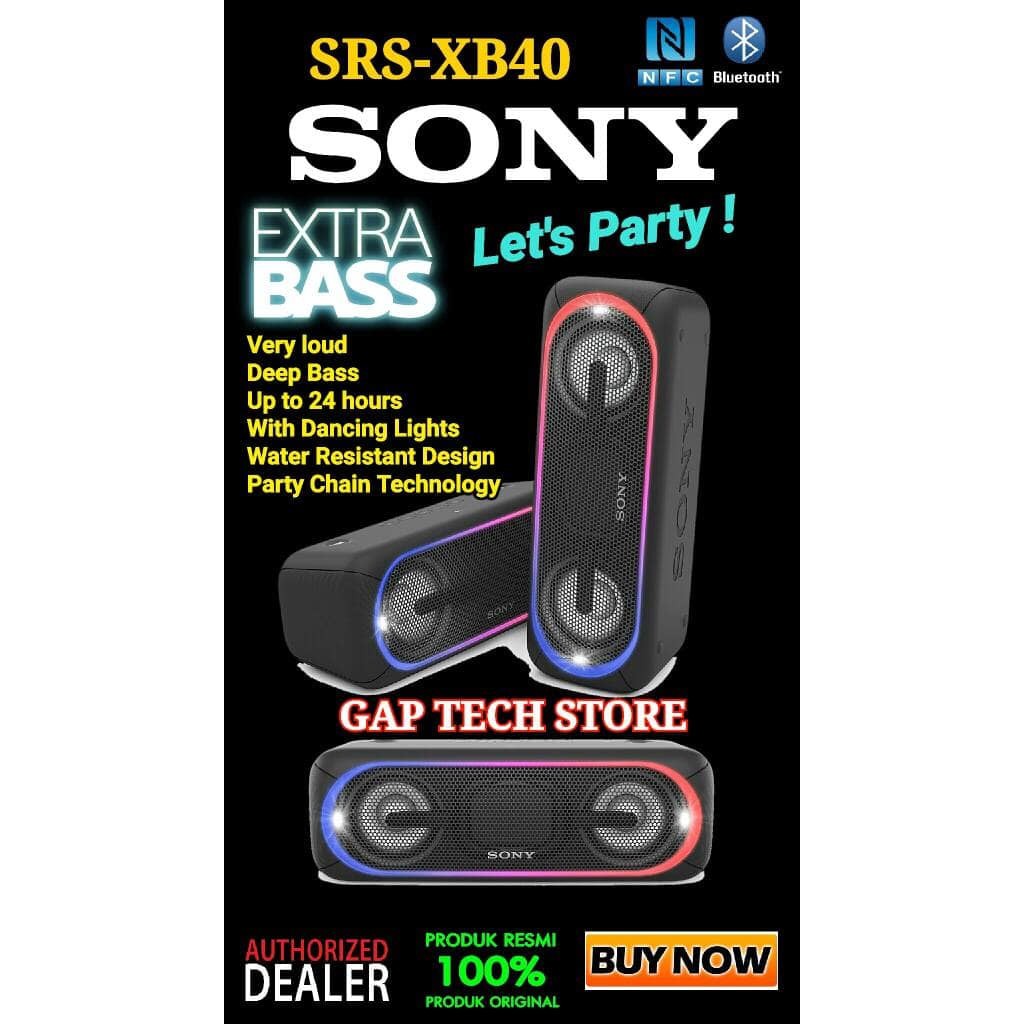 PROMO.. Sony SRS XB40  XB 40 Powerful Bass Portable Bluetooth Speaker Original