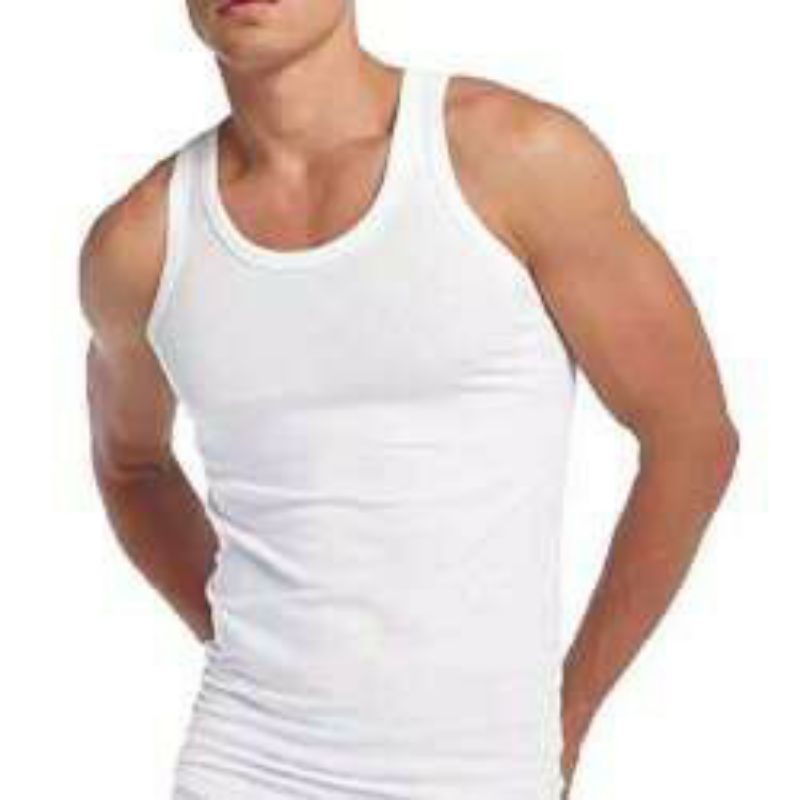 12PCS(1LUSIN)KAOS SINGLET PRIA DEWASA/KAOS DALAM PRIA/KAOS DALAM LAKI2 DEWASA MERK RIKI