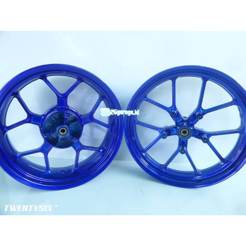 Velg R25 MT25 Tapak Lebar Triple Disc Blue Candy