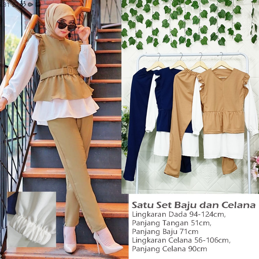 MALIKA ONE SET BAJU DAN CELANA SETELAN WANITA CARLINA