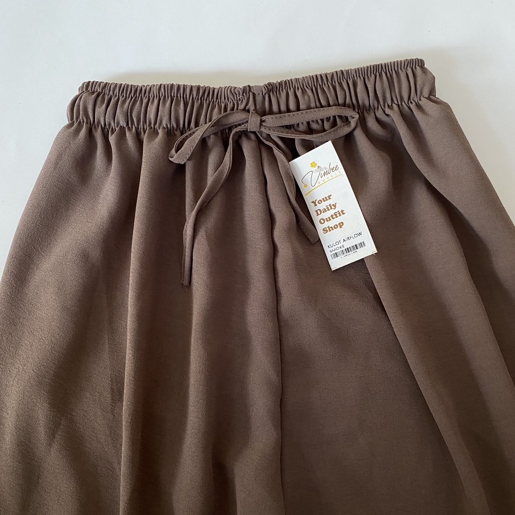 VIOLET HIGHWAIST LOOSE PANTS KULOT CRINCLE AIRFLOW-Smoke