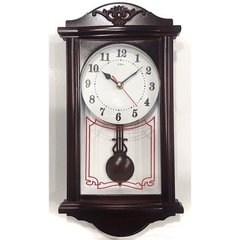 jam dinding bandul murah klasik motif kayu