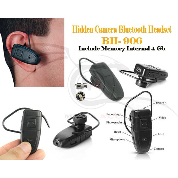 Spy Hidden Camera Bluetooth Headset BH 906 Video Recorder