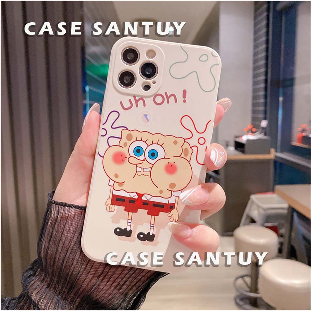 Case Casing OPPO A37 NEO 9 A37F A39 A57 NEO 10 A3S A5 A7 A12 A5S A71 A83 A1 A9 A5 2020 A1K A59 A79 2016 2022 Spongebob &amp; Patricks Square Edge Phone Case