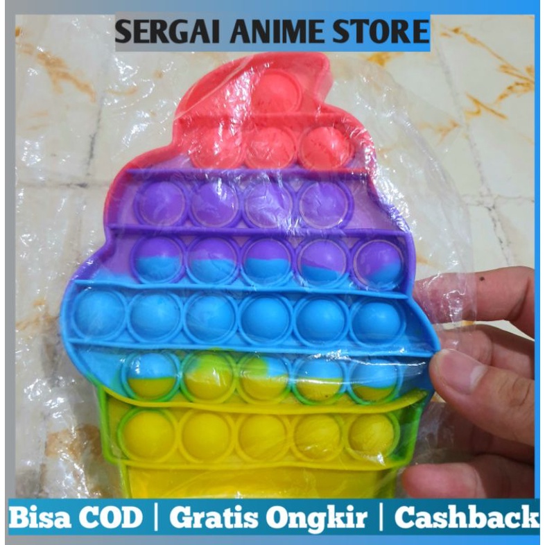 Pop It Ice Cream Macaron Boba Cup & Varian Es Krim | Popit Es Krim Centong Warna-warni-1