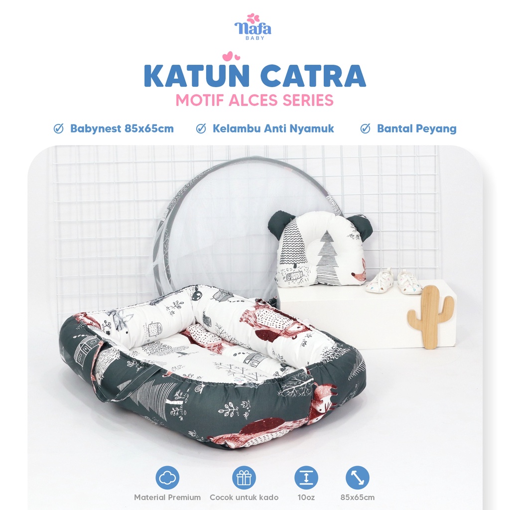 NAFA BABY - Baby Nest Tempat Tidur Bayi | Kasur Bayi Set Kelambu | Kasur Bayi