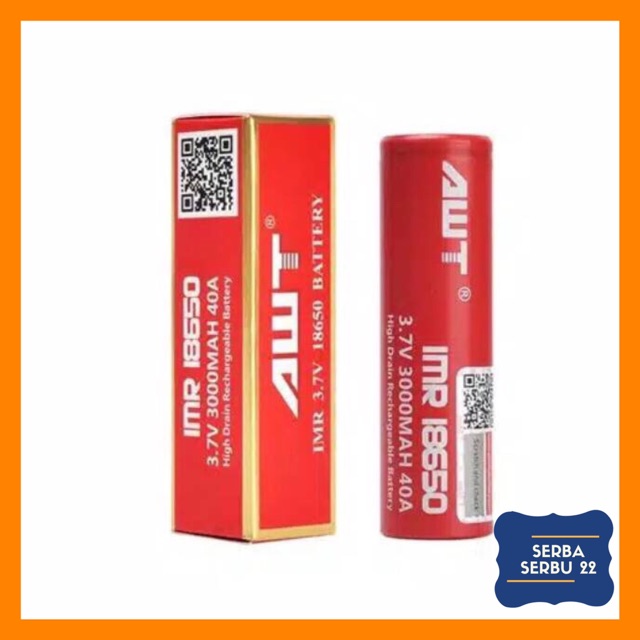 AWT IMR 18650 | 3000mah | 40A | High Drain Rechargeable Battery