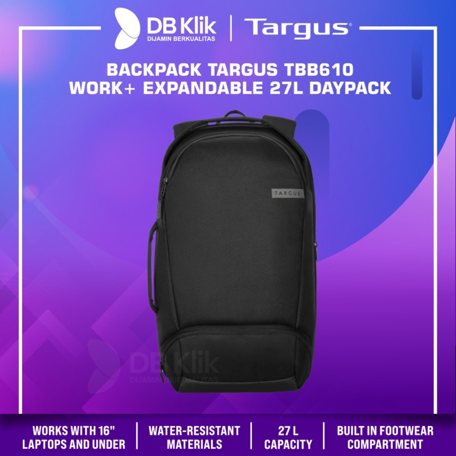 Backpack TARGUS TBB610 Work+ Expandable 27L Daypack - TBB610GL-70