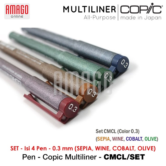 

Bagus Copic Multiliner - Sepia/Wine/Cobalt/Olive - (4 Colors/Set) - Cmcl/Set Hemat