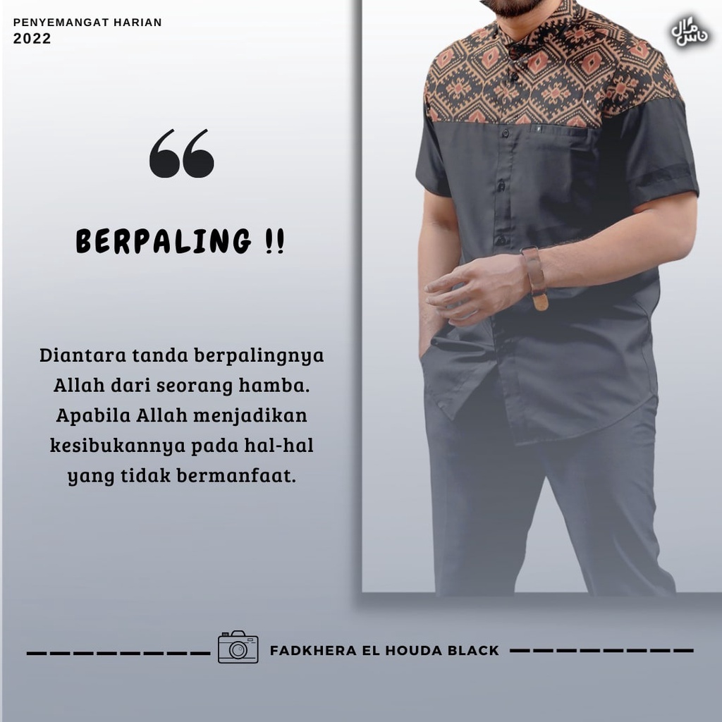 Kemaja Pria Baju Formal Kemko Kemeja Koko Model El Huada Black