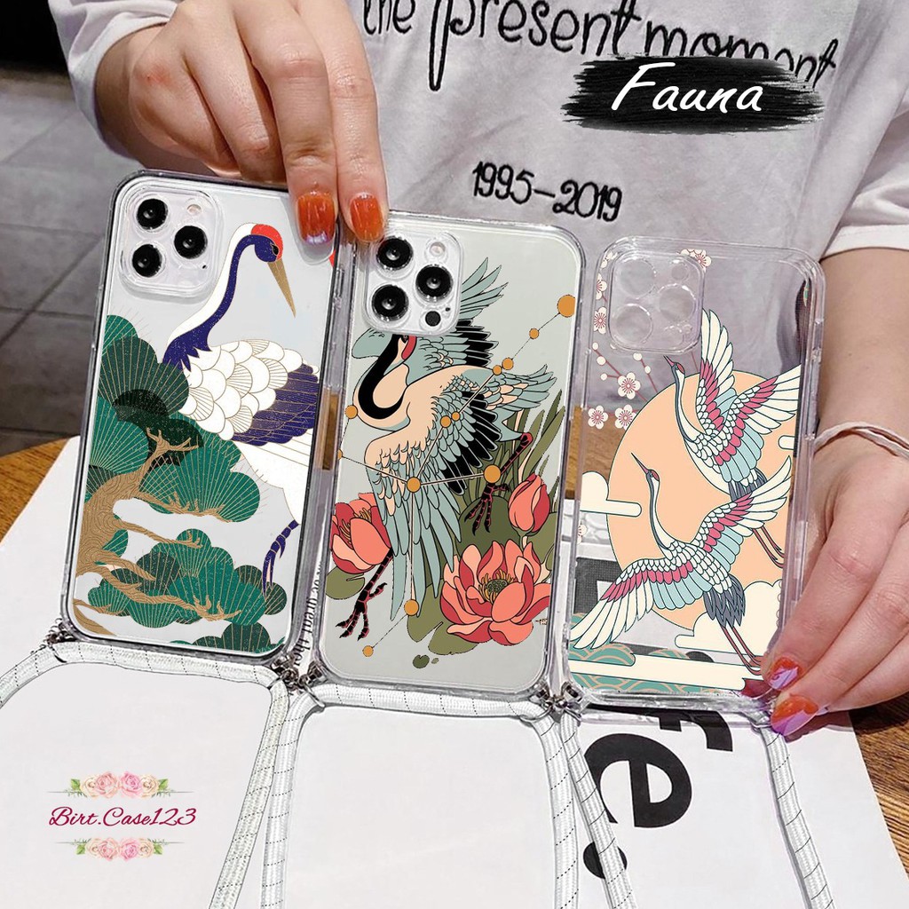 Softcase Slingcase Lanyard Bening FAUNA Samsung M31s M51 S8 S8+ S9 S9+ S10 S10+ BC4214