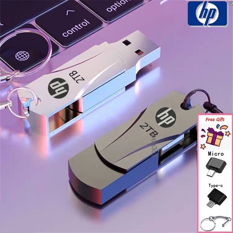 [OTG gratis]Hp USB 3.0 flash drive 2TB Tahan Air 24 Jam Bahan metal