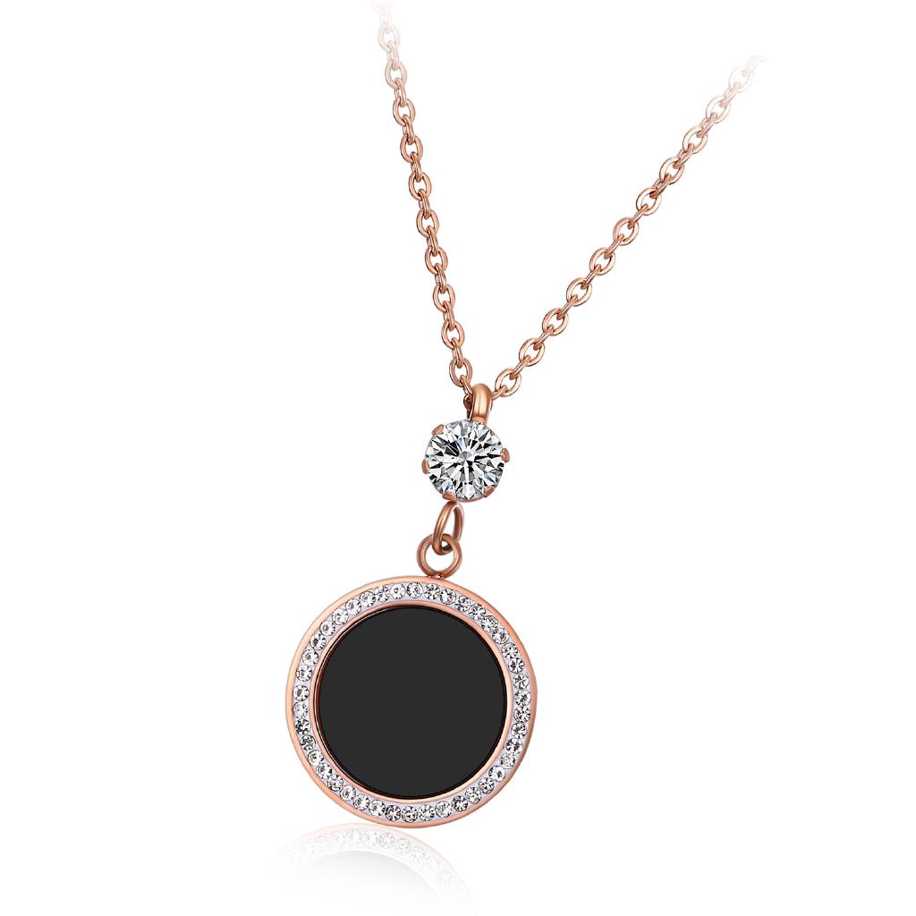 OLEVS Kalung  wanita titanium baja warna rose  gold  Shopee 