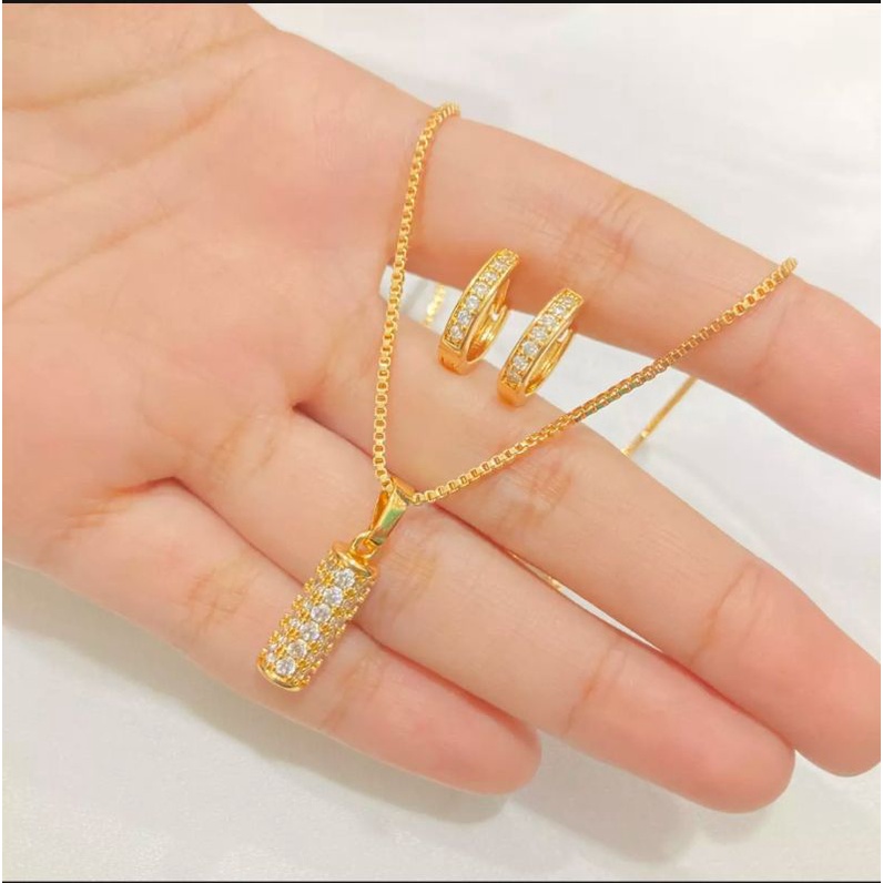 SET KALUNG ANTING PERMATA FREE LIONTIN