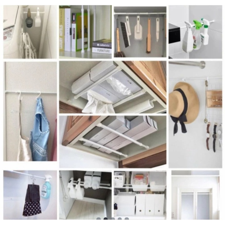 Tiang Tirai Kain Gorden Tanpa Paku Gantung Fleksibel