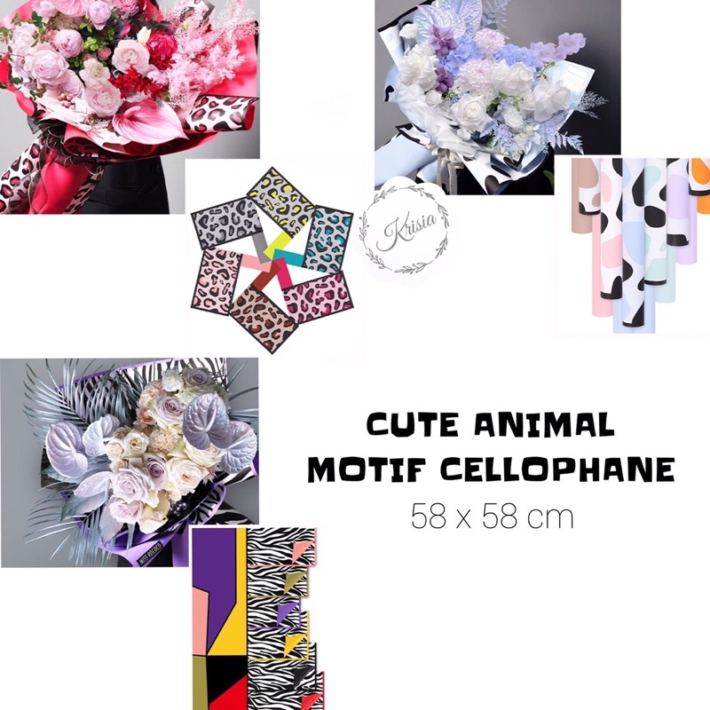 

FLOWER WRAPPING CUTE ANIMAL MOTIF CELLOPHANE WATERPROOF KERTAS BUKET BUNGA (ECER)/ FLOWER WRAP