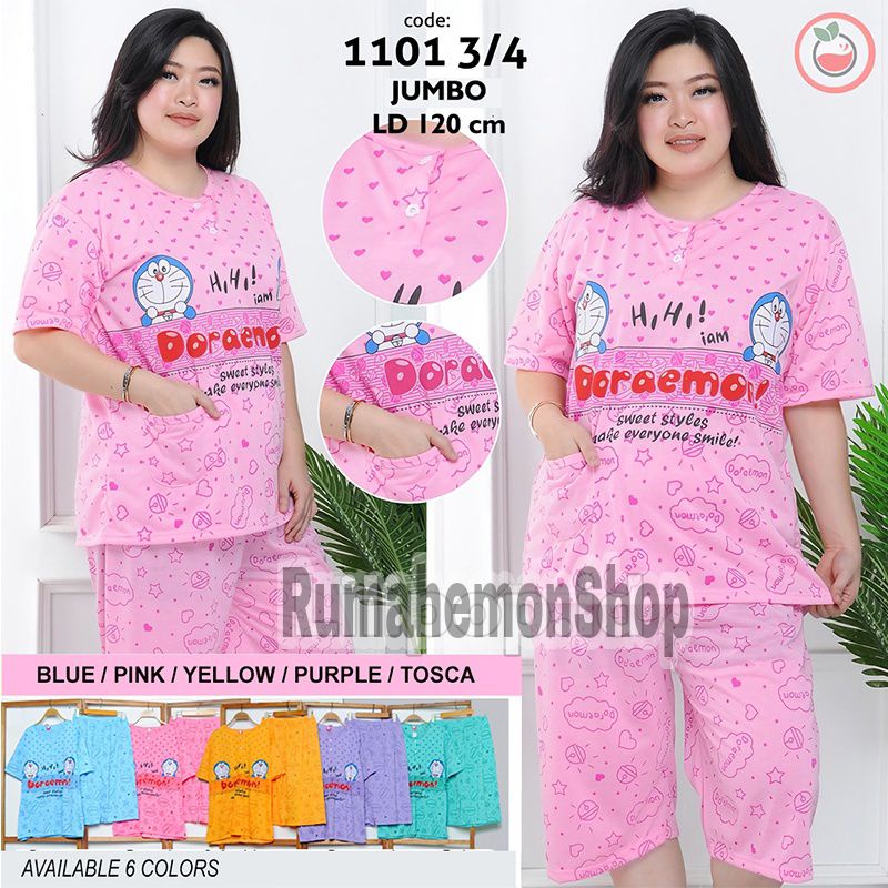 BAJU TIDUR DORAEMON DEWASA 3/4