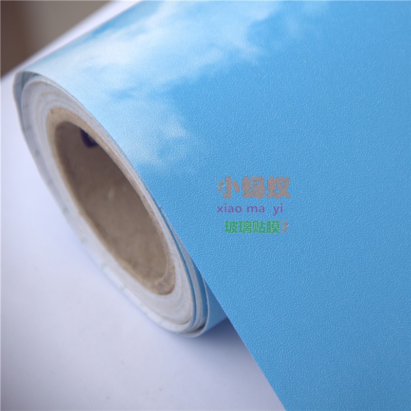 Wallpaper Dengan Perekat Bahan Pvc Motif Kartun Awan Biru Langit Putih Untuk Dekorasi Langit Langit