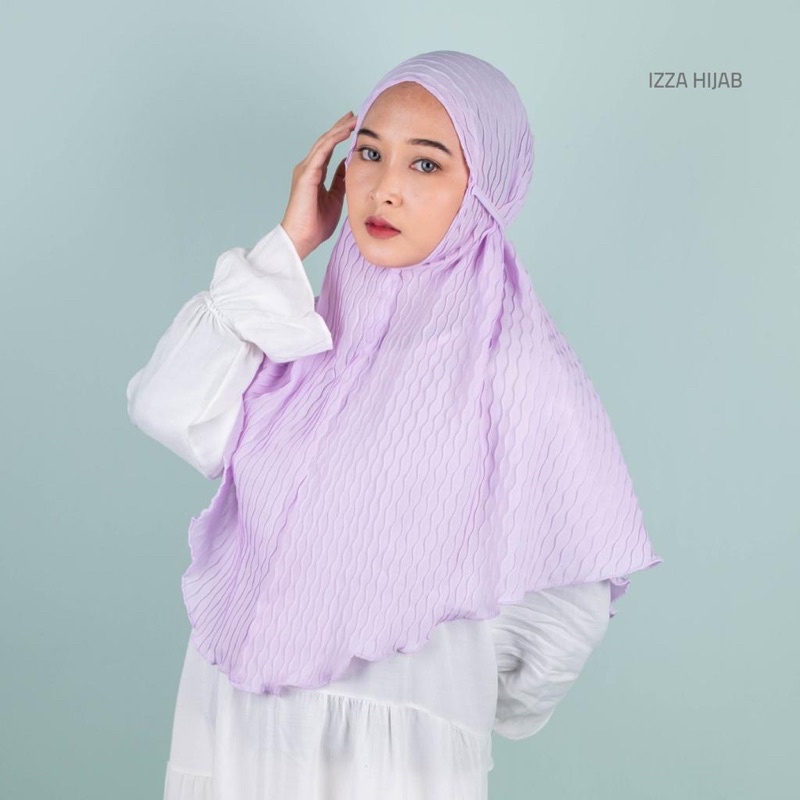 Bergo Tali Maryam Plisket gelombang Cinta Diamond Crepe