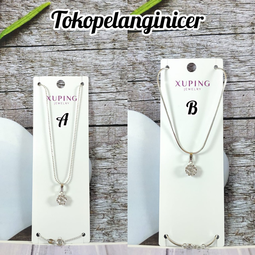 Kalung @Xuping -Vier permata Bunga lingkar Imut silver Anti Karat