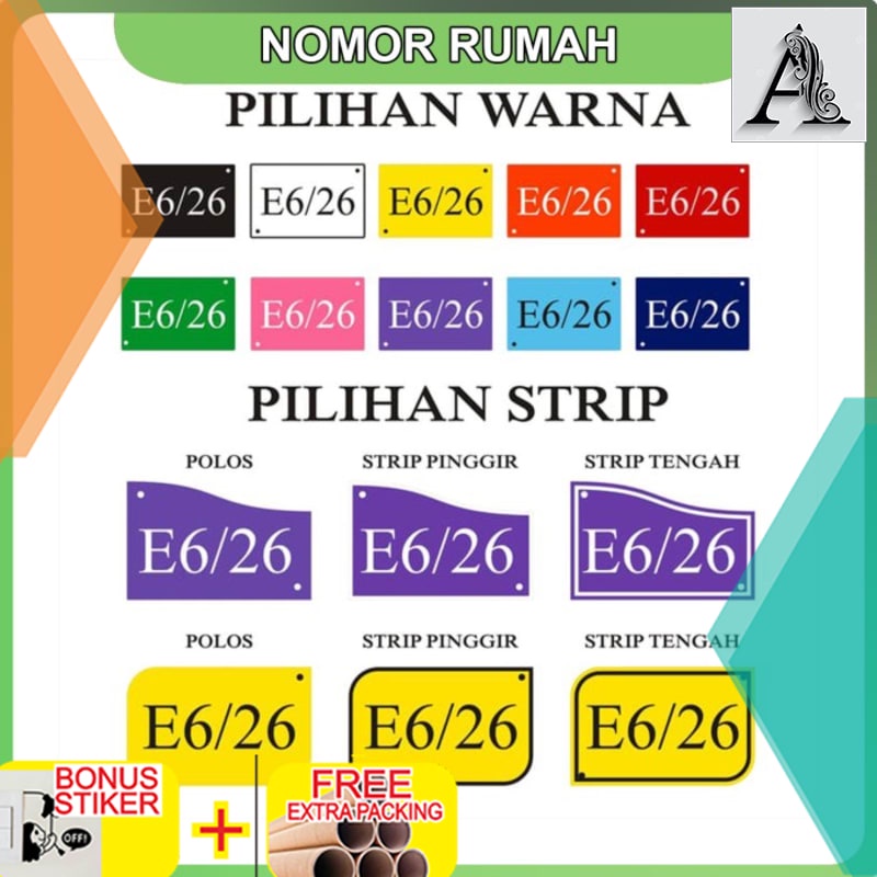 

Murah Nomor Rumah Acrylic/Akrilik Back Paint