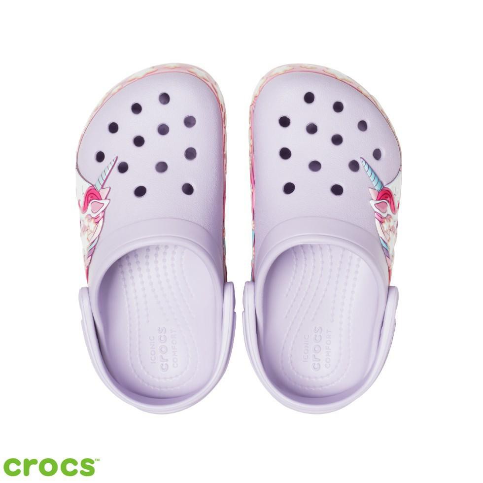 [KODE V0243] Crocs Unicorn LED LAMPU Sandal Anak Perempuan Cewek Original Crocs