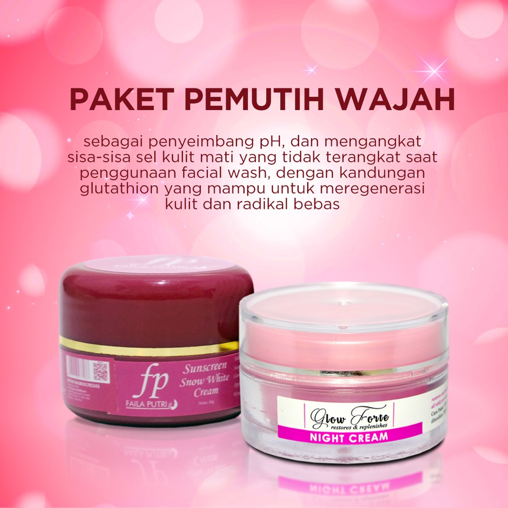 paket murah pemutih wajah / krim siang malam / cream glowing Shopee