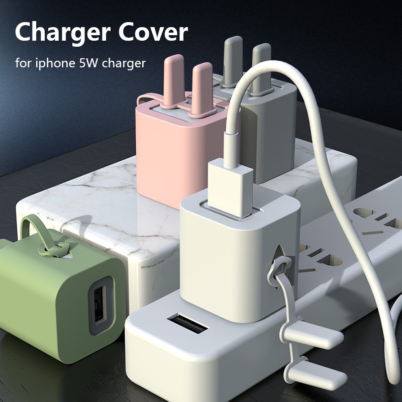 Pelindung Charger Cover Charger Silikon Lembut Untuk Charger Iphone 5w