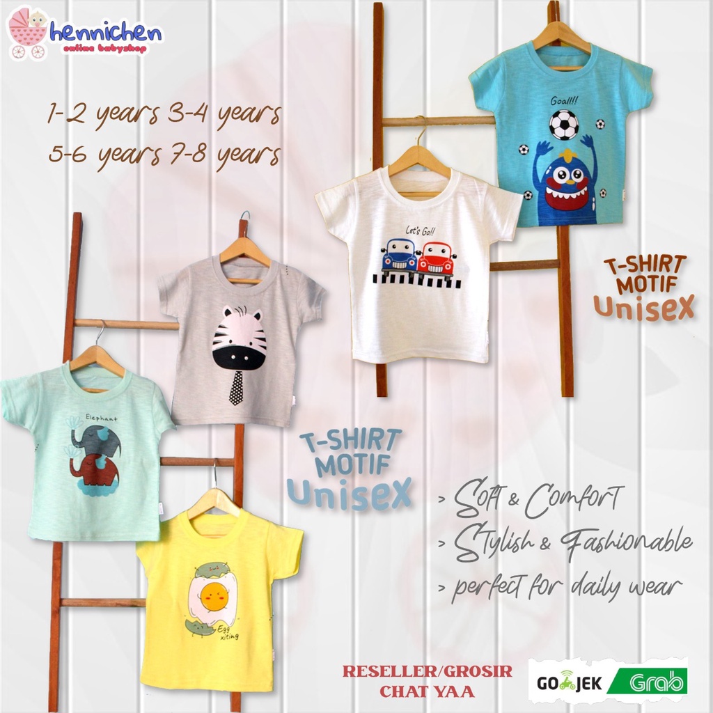 TSHIRT BOY MOTIF UNISEX KAOS ANAK ATASAN ANAK UNISEX NYAMAN  (1-8 TAHUN)