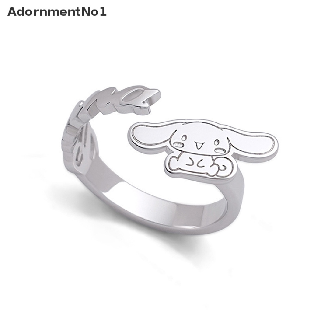 (AdornmentNo1) Cinnamoroll Ring / Cincin Terbuka Motif Kartun Anjing Cinnamoroll Untuk Perhiasan Wanita