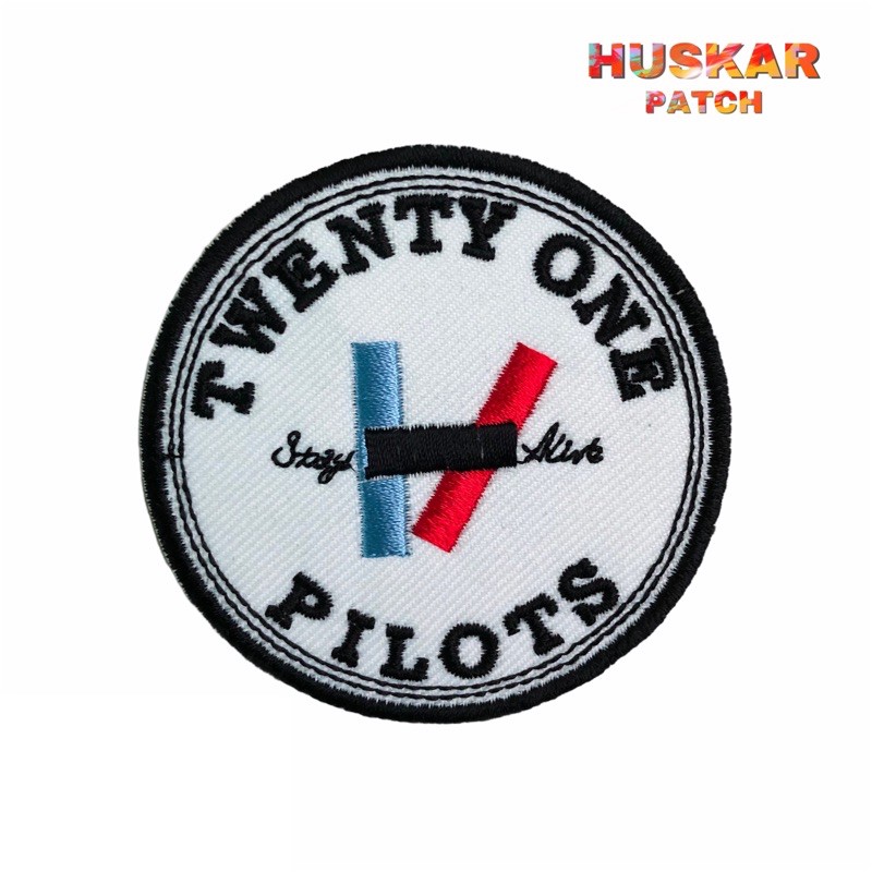 Patch Emblem bordir Jahit Twenty One Pilots Logo Aksesoris Jaket Topi Parka bikin kamu keren