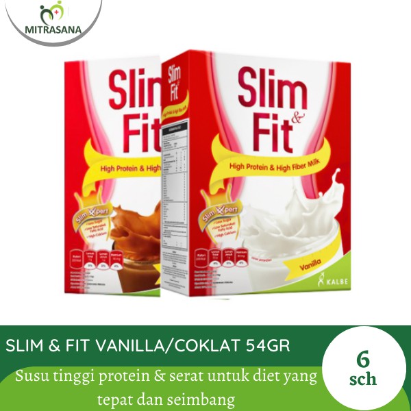 Slim &amp; Fit Meal Vanila Coklat 6x54gr - Diet Solution Nutrisi Pengganti Makan