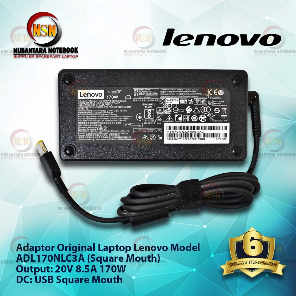 Adaptor Original Lenovo ADL170NLC3A (Square Mouth) 20V 8.5A 170W