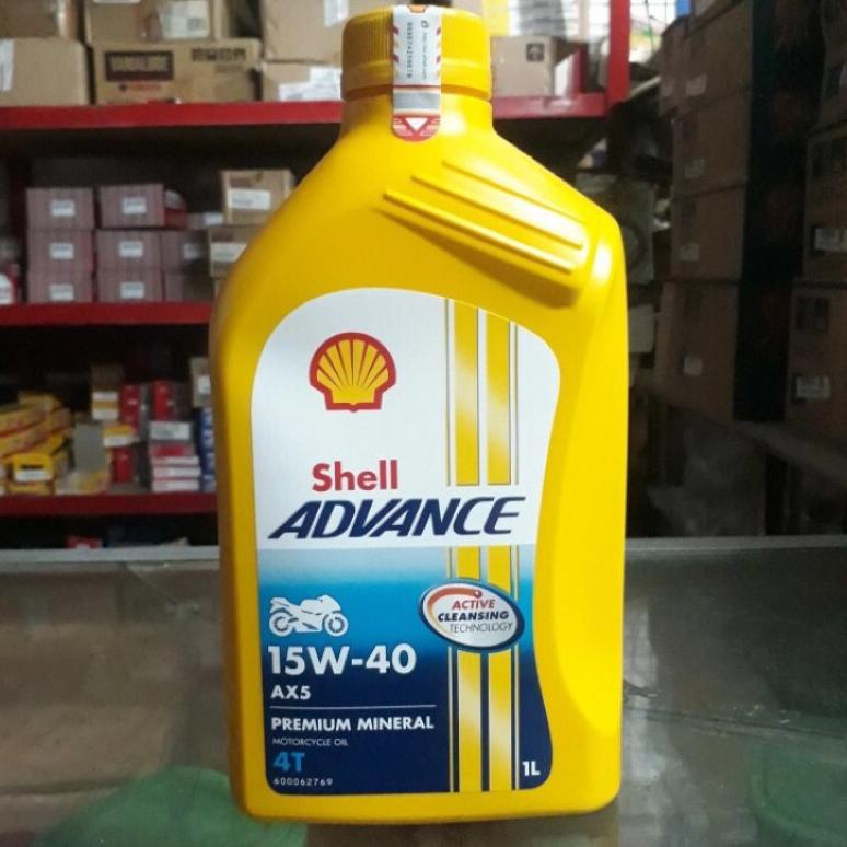 [[BISA COD]] Oli Shell Advance AX5 15W-40 Oli Shell AX5 Oli Shell Motor Sport 4TAK 1 Liter Original