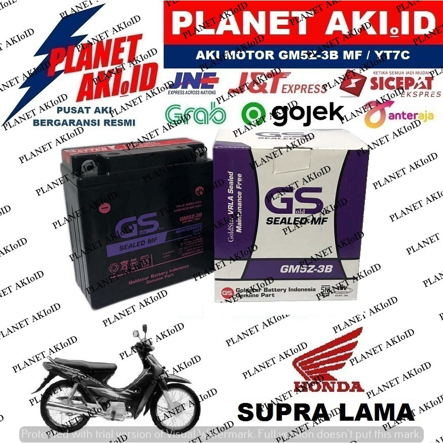 Aki Motor Honda Supra Lama GM5Z3B Accu Kering MF