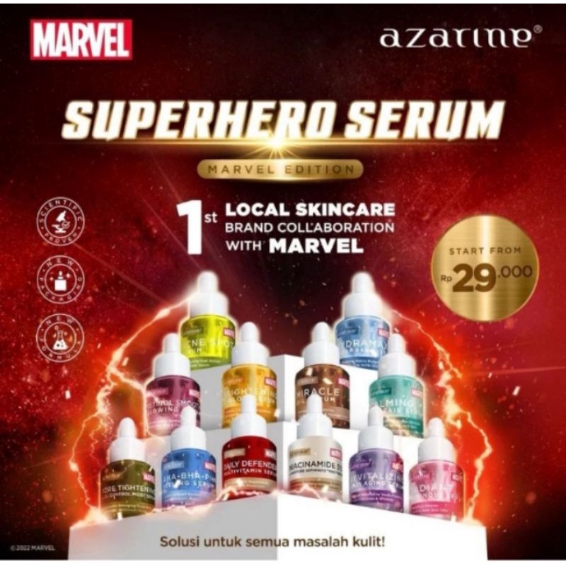 ✨SHASYA✨AZARINE SUPERHERO SERUM MARVEL SERIES BEST SELLER SERUM HIGH QUALITY PREMIUM