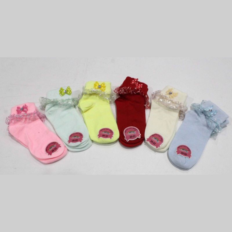 Kaos Kaki Ruffle Renda Bayi / Kaos Kaki Renda Anak Bahan Katun Lembut Anak Perempuan Impor