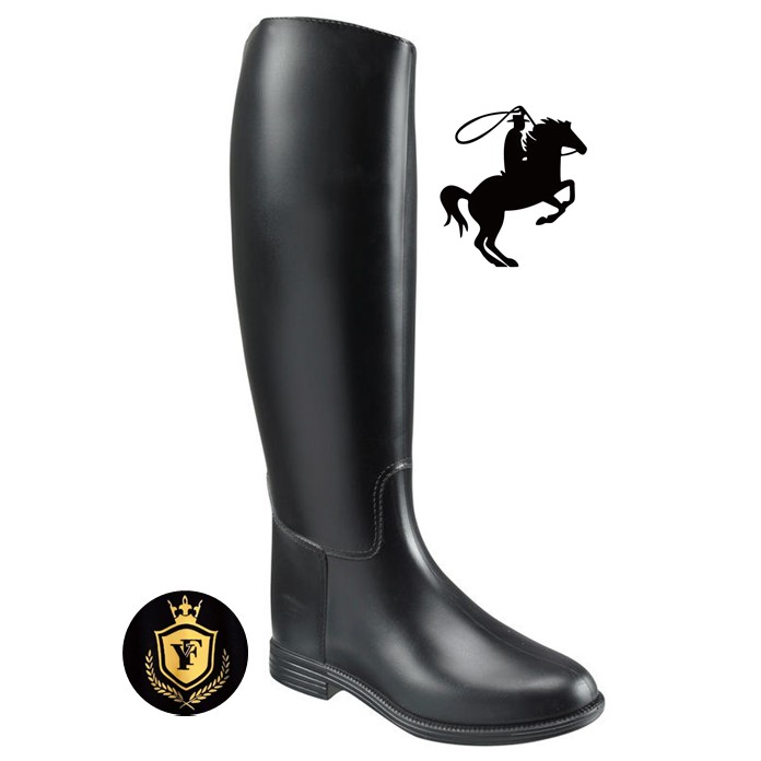 Sepatu Boots Berkuda Dewasa Fouganza Schooling Adult Horse Riding Boots Pria Wanita Hitam Original