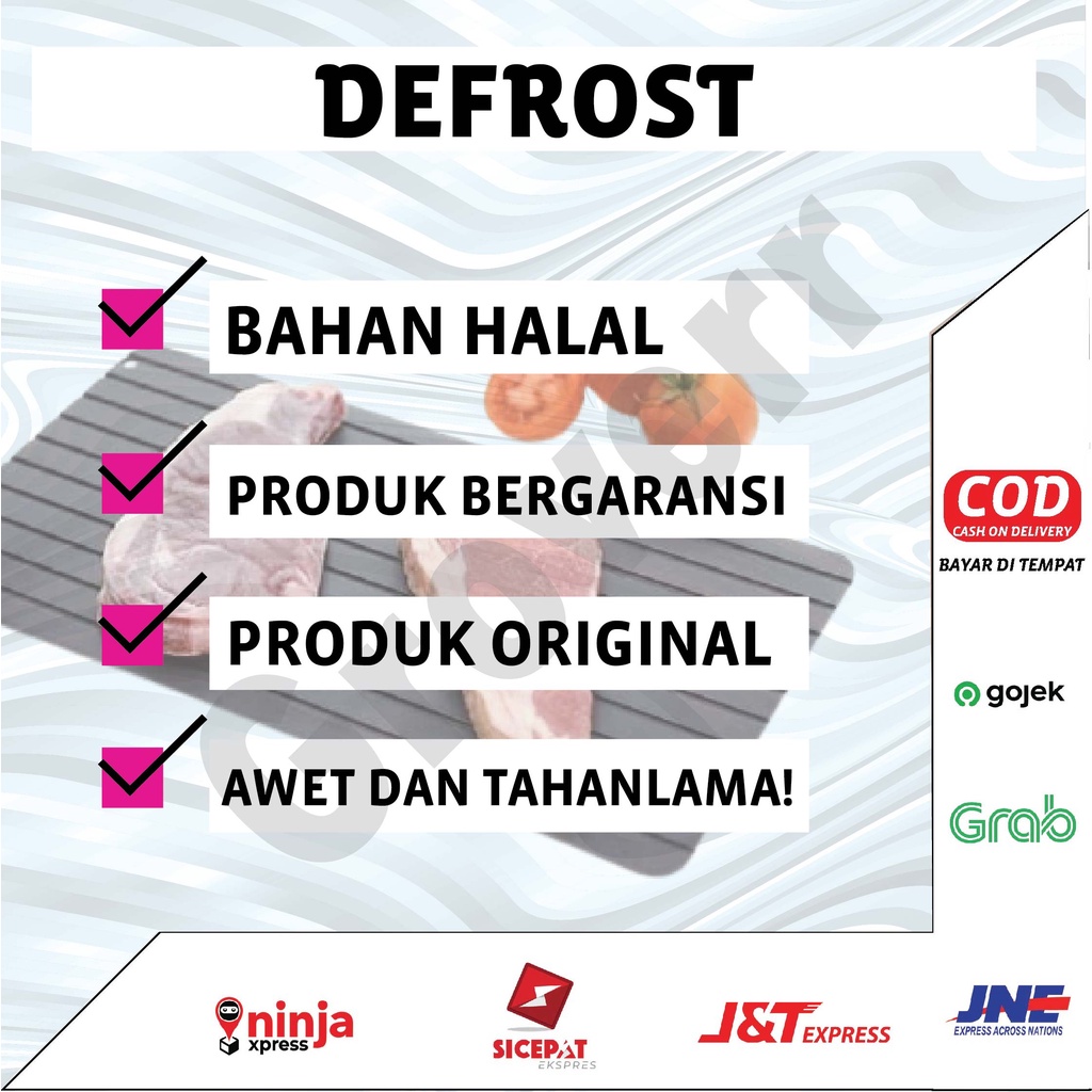 Defrost Magic Fast Defrosting Tray Plate Alat Pelunak Pencair Makanan Daging Beef Ikan Beku Thawing Frozen Multifungsi Original