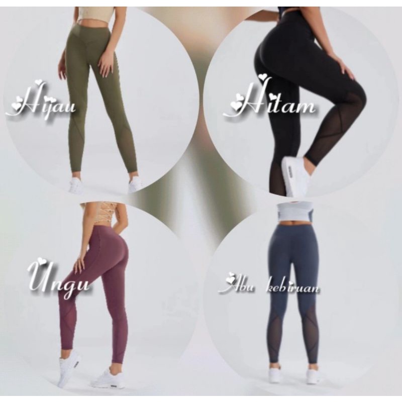 legging sport transparan di kaki