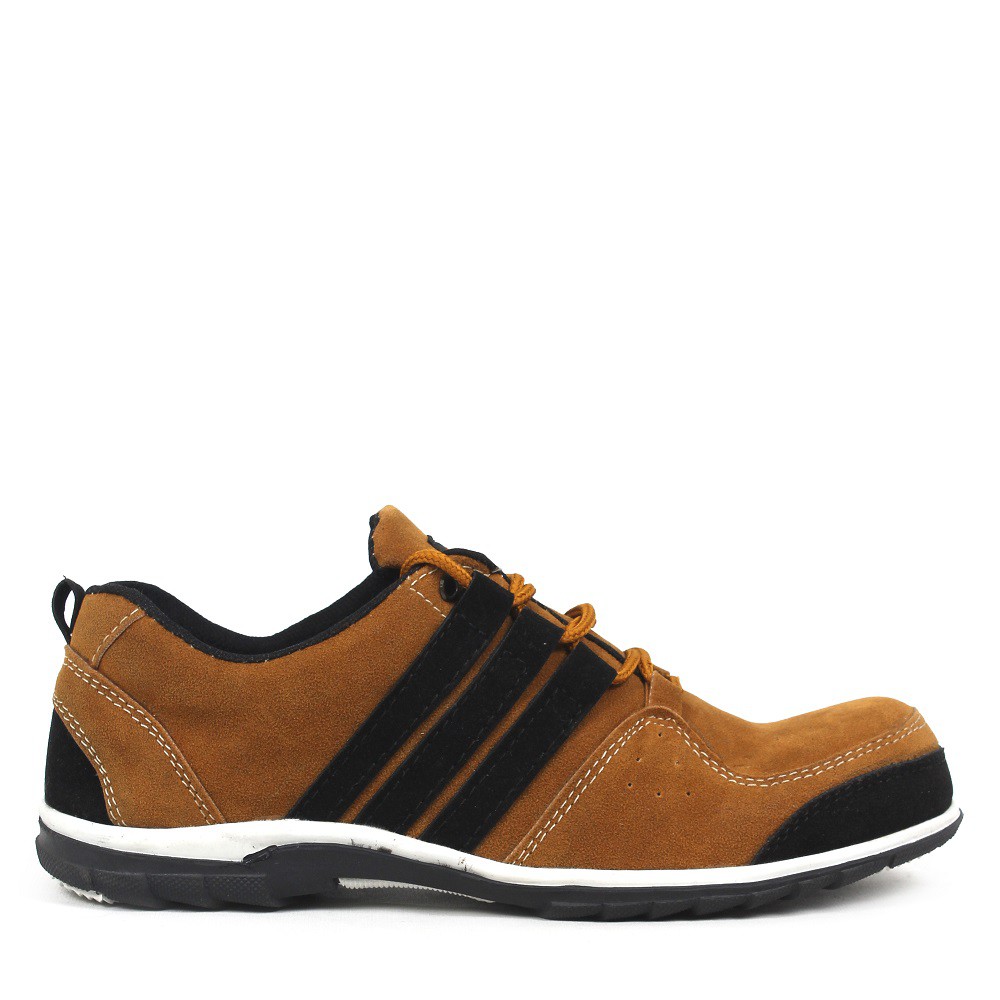 MS Shoes - Sepatu Pria Adidas Felix Sneakers Safety Ujung Besi Hiking Outdoor Keren Tan/Navy/Abu