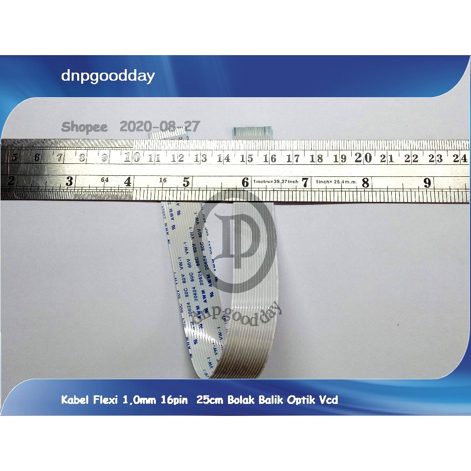 Kabel Flexi 1,0mm 16pin  25cm Bolak Balik Optik Vcd