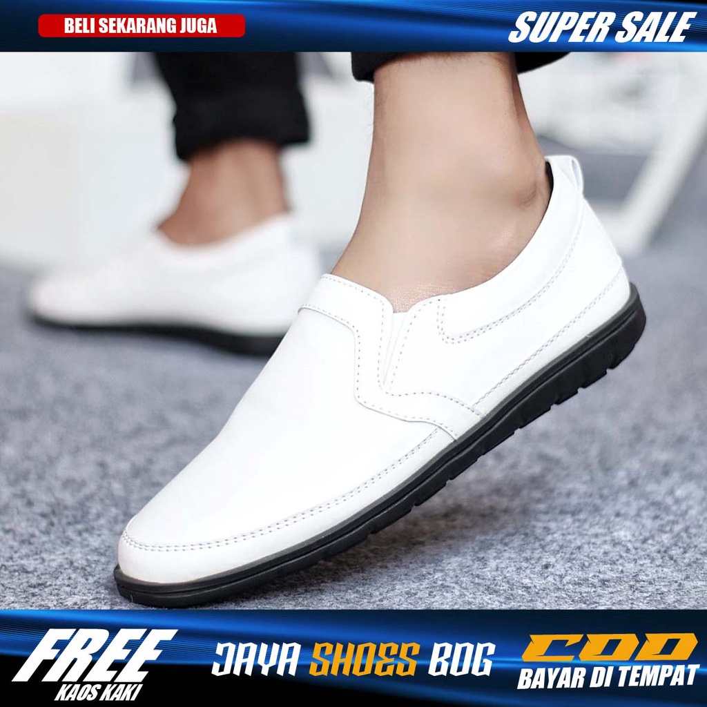SHELBY|Sepatu Casual Slip On Pria Trendy Selop Slop Cowok Kekinian Pantofel Pria Hitam Kerja Kantor Kuliah