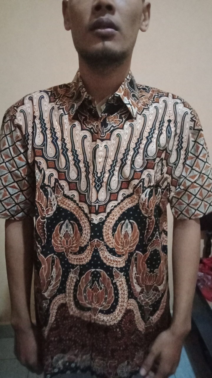 Parang Sekti Pendek Kemeja Batik Pria Katun Sragenan Full Furing