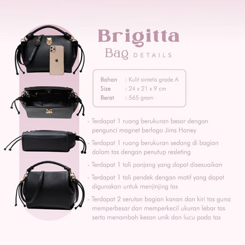 Brigitta Bag JimsHoney Original Tas Selempang Wanita Realpic Cod tas kerja sling official store