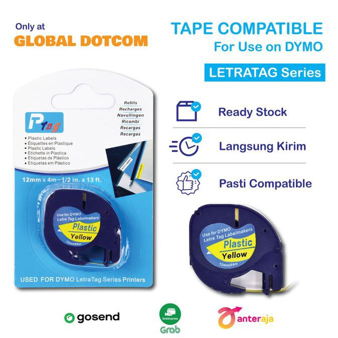 

[[BISA COD]] DYMO LETRATAG LABEL TAPE YELLOW PLASTIC 12MM BIG SALE Kode 816