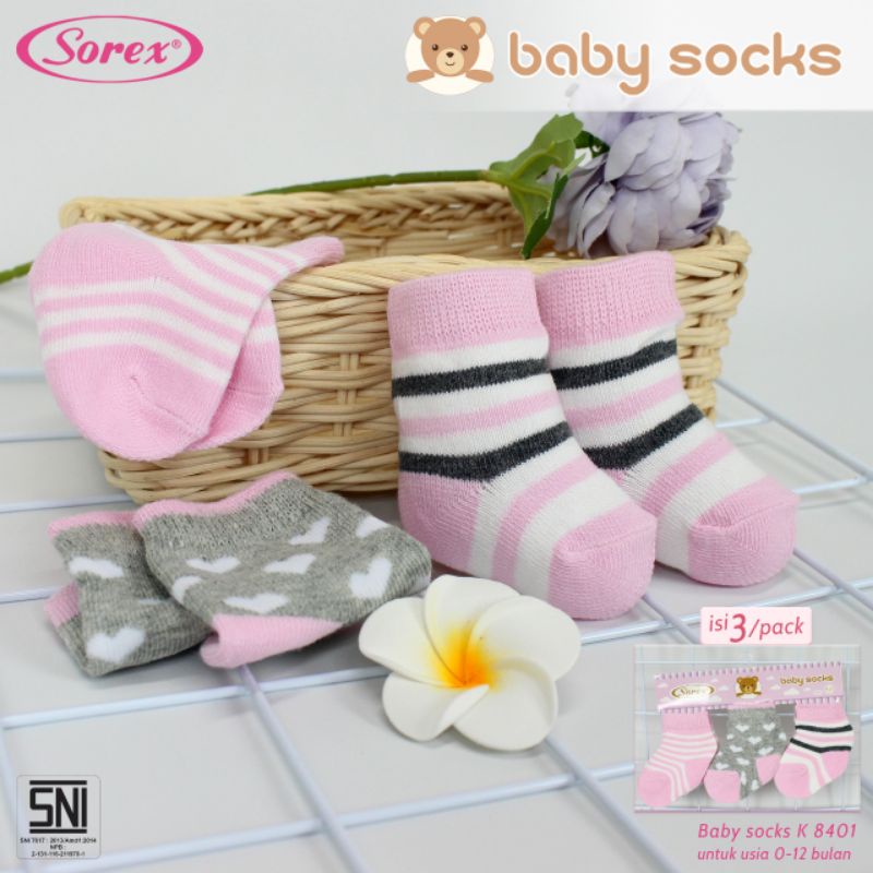 Sorex Baby Socks Kaos Kaki Bayi 0-12 Bln