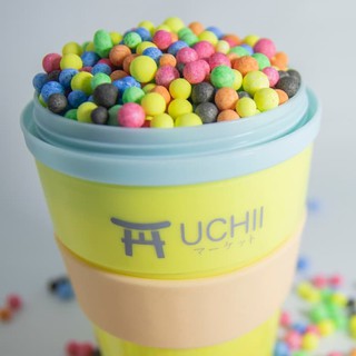 UCHII Express Coffee Cup Silicone Handle Lid - Gelas Kopi Blue Yellow