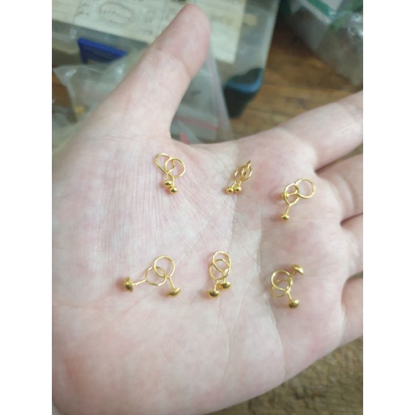 Anting toge pentol anak bayi newborn emas asli 24k 24 karat kadar 950 0,5 gram setengah gr 95%