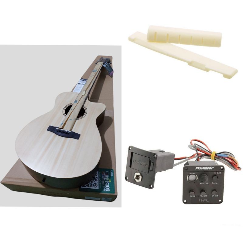 Gitar Akustik Elektrik Yamaha FS 400 C Original Upgrade Fishman Isys Plus (Saddle Nut Tulang) + Setu